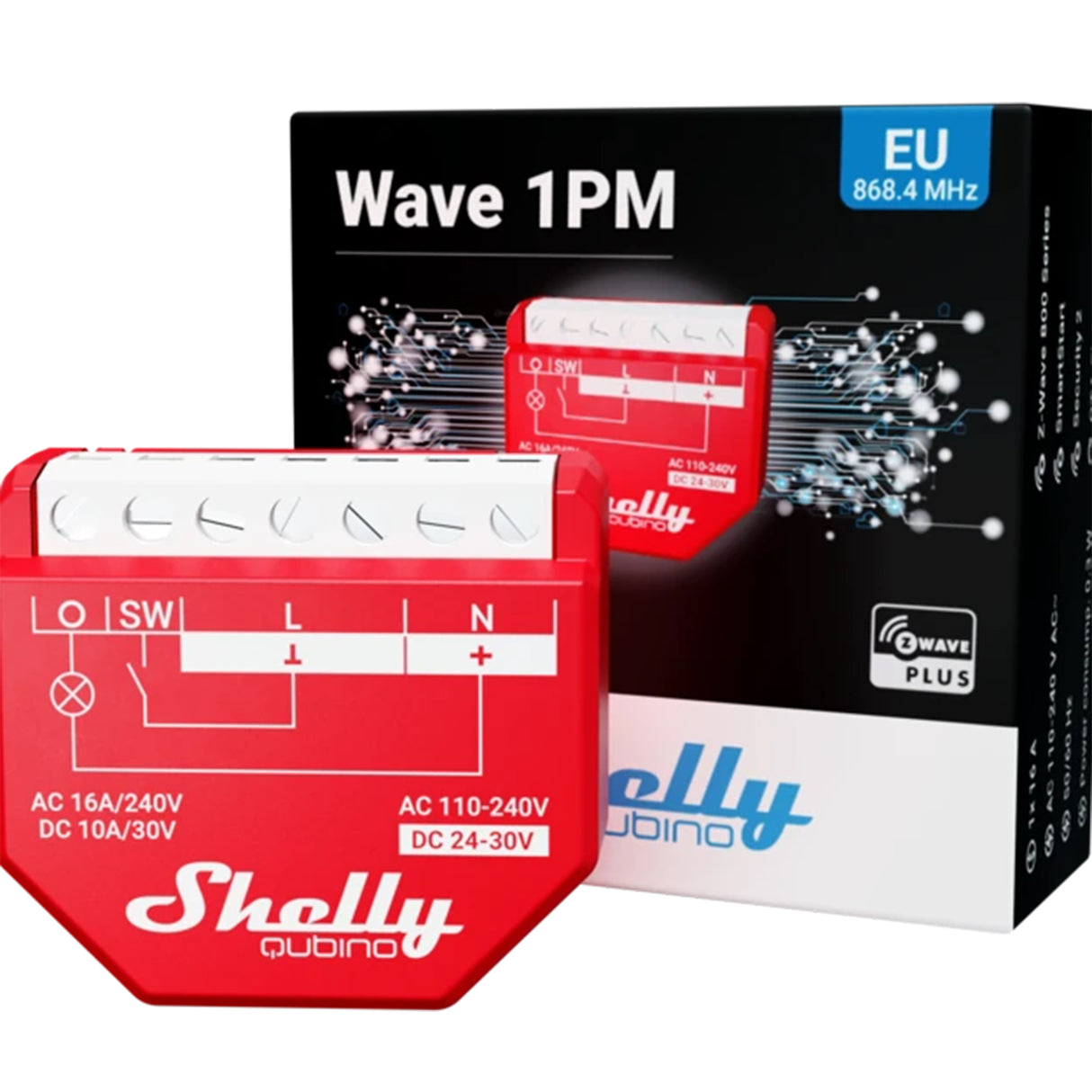 Shelly Qubino Z-Wave 1PM Relais 16A 1 kanaal