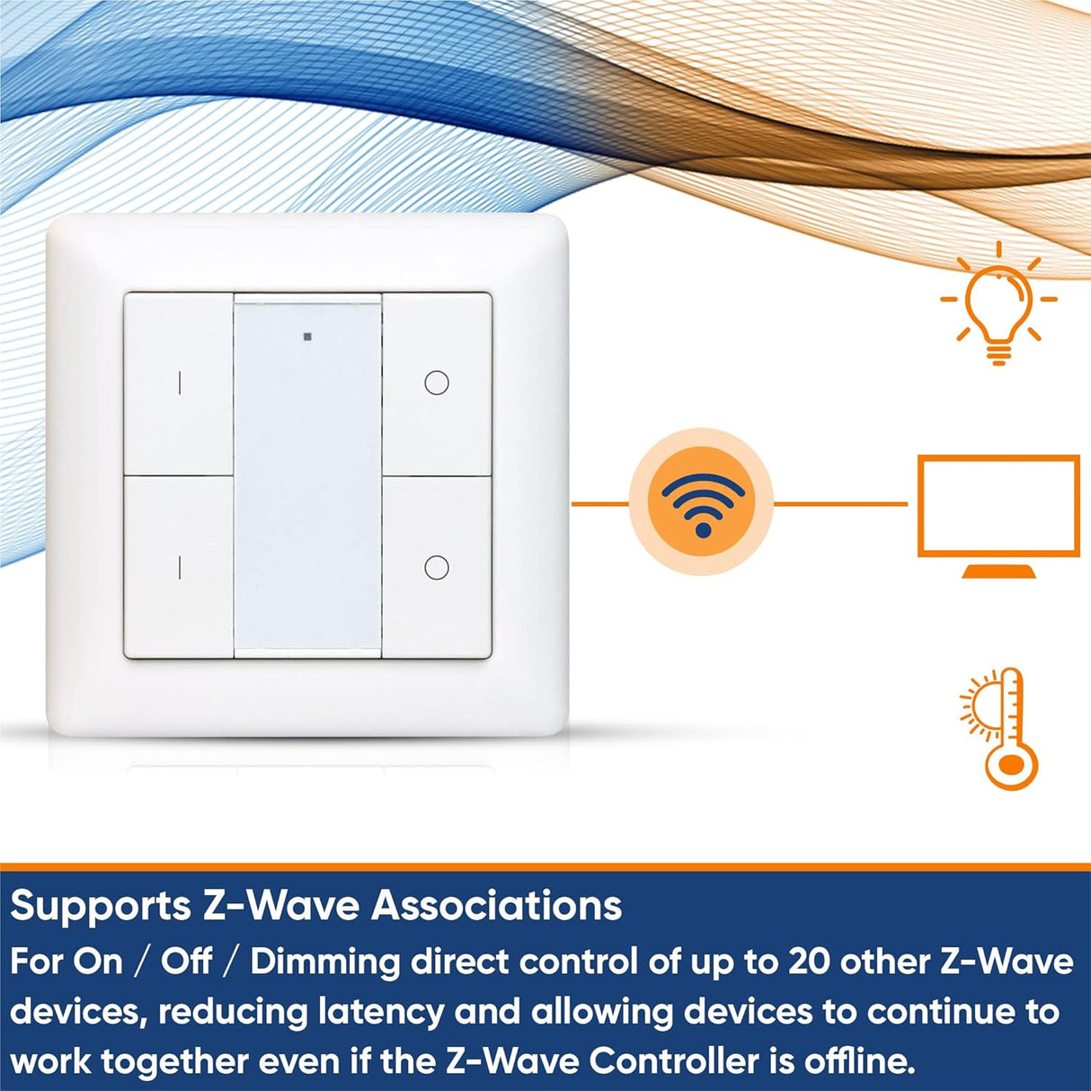 Vesternet Z-Wave Wandcontroller - 4 knoppen