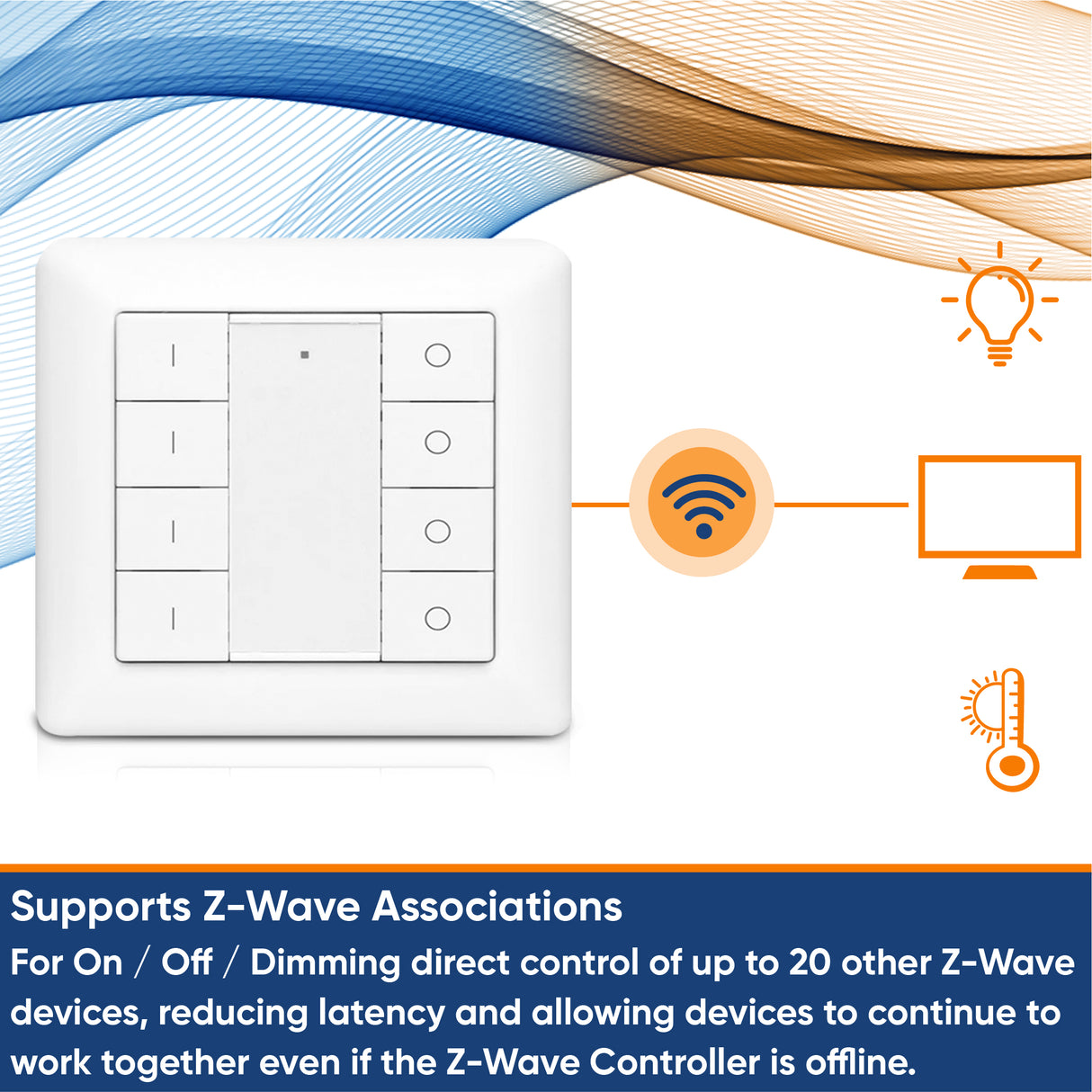 Vesternet Z-Wave Controlador de parede - 8 botões