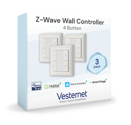 Vesternet Z-Wave Vægkontrol - 4 knapper