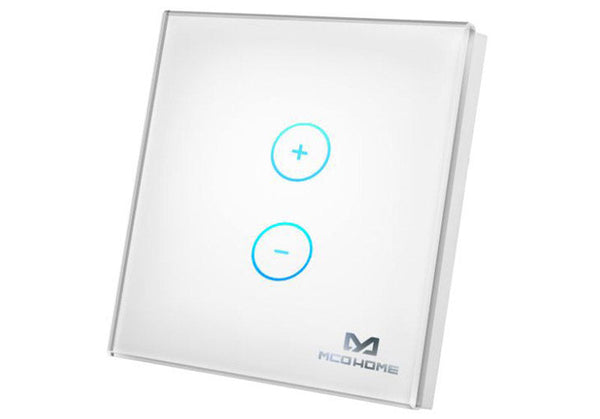 MCOHOME - Interrupteur tactile en verre Z-Wave+ 2 charges, Blanc